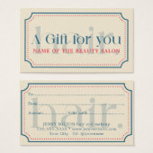 シンプルレトロエレガントブルーギフト美しい (正面&裏面)