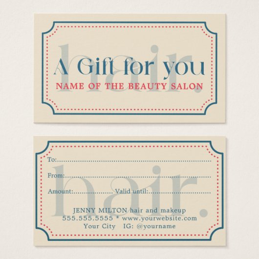 シンプルレトロエレガントブルーギフト美しい (正面&裏面)