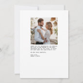 シンプルレトロクラシックフォト結婚ズ サンキューカード (裏面)