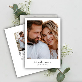 シンプルレトロクラシックフォト結婚ズ サンキューカード