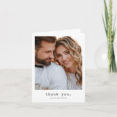 シンプルレトロクラシック フォールド写真 ウェディング サンキューカード (正面)