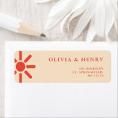 シンプルレトロサン70s差出人住所ラベル ラベル (インサイチュ)