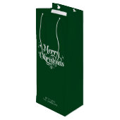 シンプルレトロスエレガントクリックスグリーンメリークリスマス ワインギフトバッグ (裏面アングル)