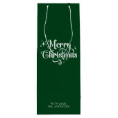 シンプルレトロスエレガントクリックスグリーンメリークリスマス ワインギフトバッグ (裏面)