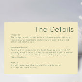 シンプルレトロストロー結婚イエローのエンクロージャカード 出欠カード