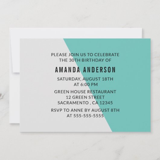 シンプルレトロスピーカーレディ40歳誕生日 招待状 (裏面)