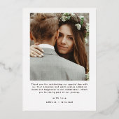 シンプルレトロタイポグラフィ愛と写感謝してい真 箔招待状 (裏面)