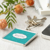 シンプルレトロターコイズミントダマスウェディング キーホルダー (側面)