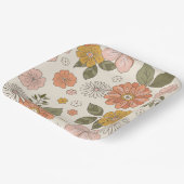 シンプルレトロフローラパーティープレート ペーパープレート (傾斜あり)