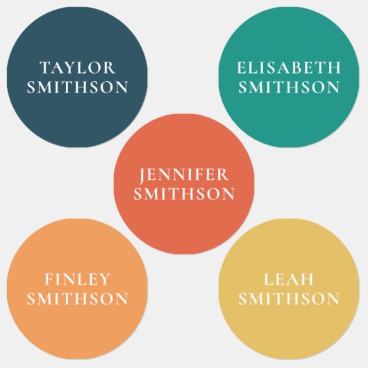 シンプルレトロミニマルカラー名前をカスタムする学校 ラベル (グループ)