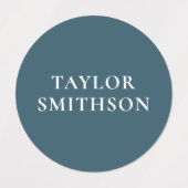 シンプルレトロミニマルカラー名前をカスタムする学校 ラベル (デザイン1)