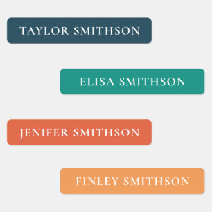 シンプルレトロミニマルカラー名前をカスタムする学校 ラベル