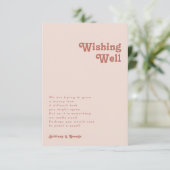 シンプルレトロムードの ブラッシュピンク ウェディング ウィッシング ウェル エンクロージャーカード (スタンド正面)