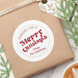 シンプルレトロモダンクリスマスラージ ラウンドシール