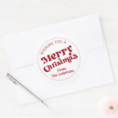 シンプルレトロモダンクリスマスラージ ラウンドシール (封筒)