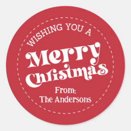 シンプルレトロモダンクリスマスラージ ラウンドシール