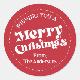 シンプルレトロモダンクリスマス小 ラウンドシール