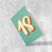 シンプルレトロモダングルーヴィー18位誕生日 カード