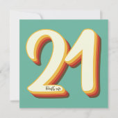 シンプルレトロモダンGroovy 21歳 招待状 (正面)