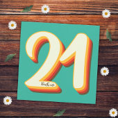 シンプルレトロモダンGroovy 21歳 招待状