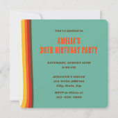 シンプルレトロモダンGroovy 30th誕生日 招待状 (裏面)