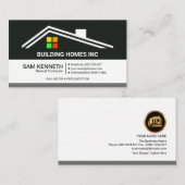 シンプルレトロルーフ建物モチーフ建築 名刺 (正面/裏面)