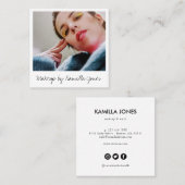 シンプルレトロ化粧アーティストフォトソーシャルメディア スクエア名刺 (正面/裏面)