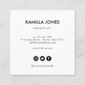 シンプルレトロ化粧アーティストフォトソーシャルメディア スクエア名刺 (裏面)