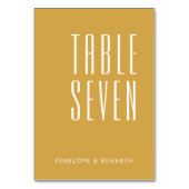 シンプルレトロ名前をカスタムするズ結婚イエローオークル テーブルナンバー (裏面)