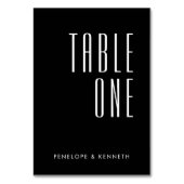 シンプルレトロ名前をカスタムする結婚ズ無地のブラック テーブルナンバー (裏面)