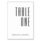 シンプルレトロ名前をカスタムする結婚ズ無地のホワイト テーブルナンバー (裏面)