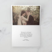 シンプルレトロ愛と感謝していの結婚写真 サンキューカード (内部)