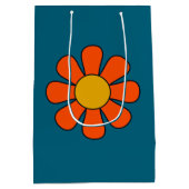 シンプルレトロ60モダンs 70sフラワー独身の ミディアムペーパーバッグ (裏面)