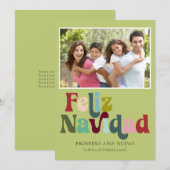 シンプルレトロ フェリス・ナビダッド フォト グリーン シーズンカード (正面/裏面)