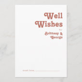 シンプルレトロ |赤面結婚ピンクのウェルズ・カード アドバイスカード (正面)