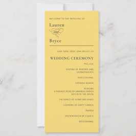 シンプルレモミニマルンドロップイエロー結婚式 プログラム