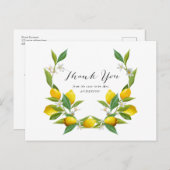 シンプルレモンブライダルシャワーサンキューハガキ ポストカード (正面/裏面)