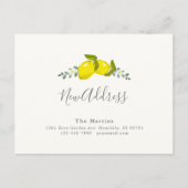 シンプルレモン柑橘類フローラ移動告知 案内ポストカード (正面)