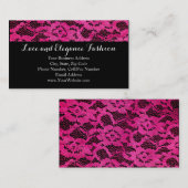 シンプルレースホットピンクブラックファッションロマンス 名刺 (正面/裏面)