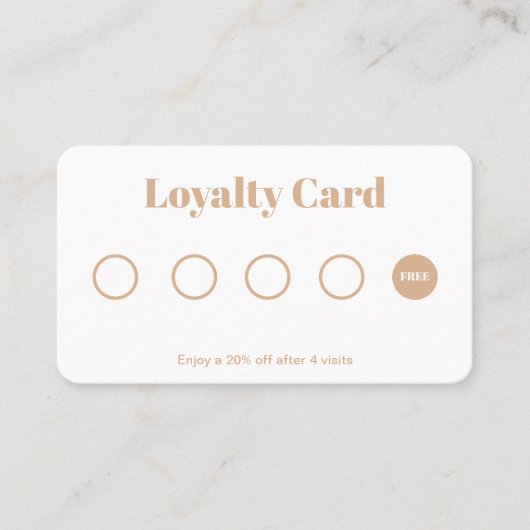 シンプルロイヤリティカードの金ゴールド白 ロイヤリティカード (正面)