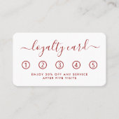 シンプルロイヤリティカード – 赤と白 ロイヤリティカード (正面)