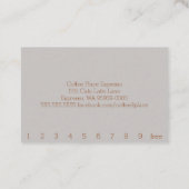 シンプルロイヤリティ注入コーヒーアートパンチカード ロイヤリティカード (裏面)