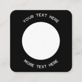 シンプルロゴと文字QRコードブラック スクエア名刺 (正面)