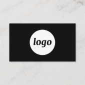 シンプルロゴと文字QRコードブラック 名刺 (裏面)