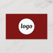 シンプルロゴと文字QRコードBurgundy Red 名刺 (裏面)