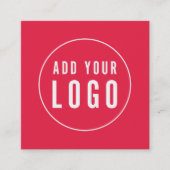 シンプルロゴとQRコードの編集可能な色の追加 スクエア名刺 (正面)