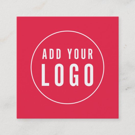 シンプルロゴとQRコードの編集可能な色の追加 スクエア名刺 (正面)