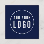 シンプルロゴとQRコードの編集可能な色の追加 スクエア名刺 (正面)