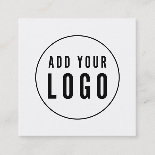 シンプルロゴとQRコードの編集可能な色の追加 スクエア名刺 (正面)