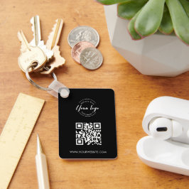 シンプルロゴとQRコードの表示カスタム キーホルダー